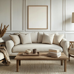 Minimal modern home with living room