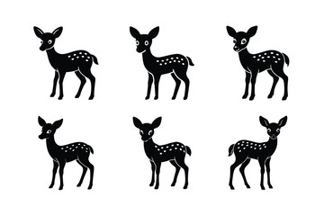 Fototapeta premium baby deer silhouette vector illustration modern and minimal style