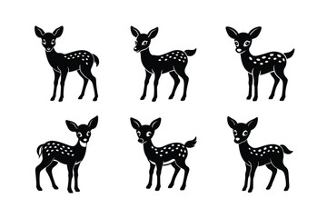 Fototapeta premium baby deer silhouette vector illustration modern and minimal style