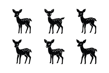 Fototapeta premium baby deer silhouette vector illustration modern and minimal style