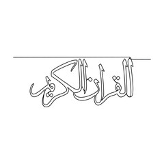 One continuous line drawing of Arabic Calligraphy vector illustration. Arabic Calligraphy in simple linear continuous style illustration. General Arabic calligraphy design for educational purpose