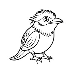 Javan Frogmouth Bird Outline Vector Silhouette for Exotic Bird Illustration