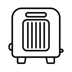 Heater Outline Vector Illustration for Home Appliance Design