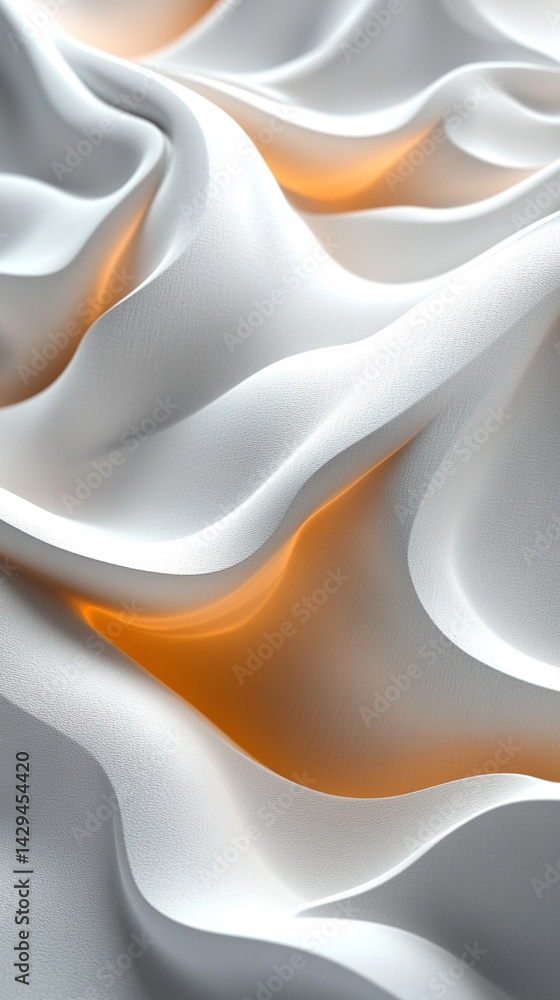 Poster grey and white abstract background with layered paper elements and subtle shine symbolizing clarity 