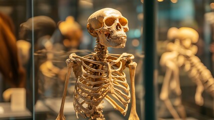 Detailed Human Skeleton Anatomy Medical Display Museum Exhibit Educational Science Research Bone Structure Humanoid Figure Paleontology Anthropology  