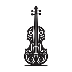 Fototapeta premium Strings of Mastery: A Captivating Collection of Violin Vector Silhouettes Celebrating the Timeless Elegance, Rich Sound, and Musical Power of This Iconic String Instrument.