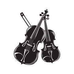 Strings of Mastery: A Captivating Collection of Violin Vector Silhouettes Celebrating the Timeless Elegance, Rich Sound, and Musical Power of This Iconic String Instrument.