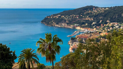 French Riviera. Turquoise sea, colorful houses, marina and seaside, Provence, Alps, Cote d'Azur France February 25, 2025
