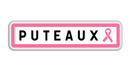 Talence, Gironde, Nouvelle-Aquitaine, panneau, sortie, ville, commune, signalisation, Octobre Rose, ruban rose, sensibilisation, cancer du sein, santé, prévention, dépistage, mobilization, engagement,