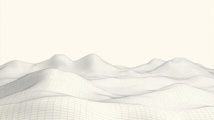 Abstract wireframe depiction of a mountainous landscape.