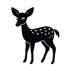 Fototapeta premium gentle line baby deer graphic silhouette vector illustration