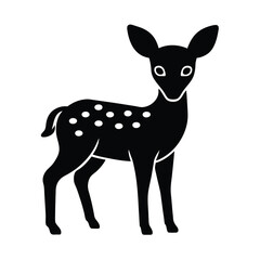 Obraz premium gentle baby deer vector art silhouette vector illustration