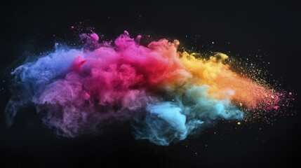 Abstract Dust Explosion Colorful Background. Generative AI