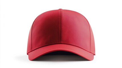 Fototapeta premium Red cap mockup isolated on white background. Generative AI
