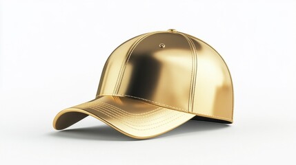Fototapeta premium Gold Cap Mockup Isolated on White Background. Generative AI