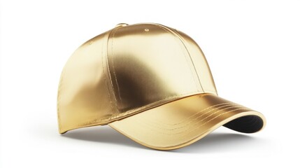 Fototapeta premium Gold cap mockup isolated on white background. Generative AI