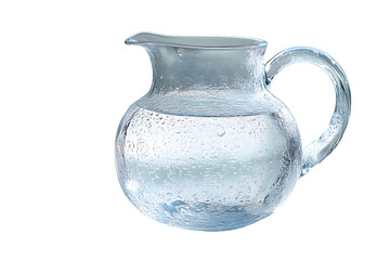 Clear Glass Pitcher Filled with Water Transparent Container for Beverages Kitchenware and Ho