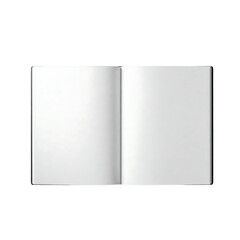 Open Blank Notebook with White Pages Isolated on transparent background 