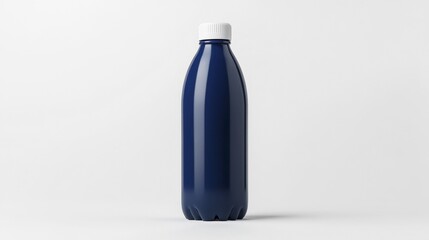 Navy Water Bottle Mockup Isolated on White Background. Generative AI