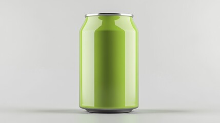 Fototapeta premium Green can mockup isolated on white background. Generative AI