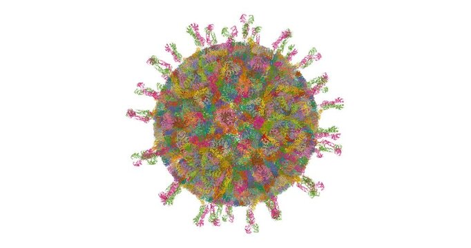 Rotavirus Particle CryoEM Structure Spin &ndash; Alpha Beta Model