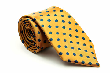 Silk tie mockup folded neatly on white with space for branding