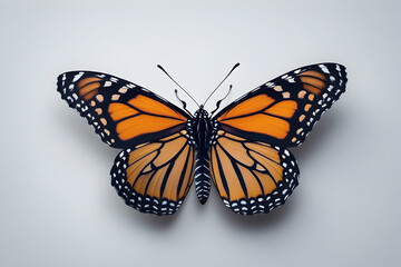 Monarch Butterfly in Flight Isolated on White: Vibrant Insect for Nature and Wildlife Imagery beautiful international buterfly day fly pic.