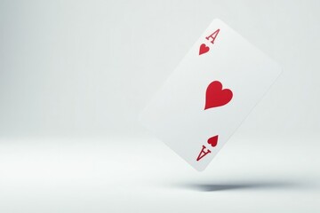 Obraz premium Close-up of a single playing card flipping in the air against white backdrop , clubs, close-up, spades