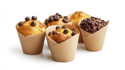 Muffin wraps isolated on white background. Generative AI