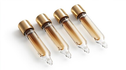 Naklejka premium Ampoule packing mockup on white background. Generative AI