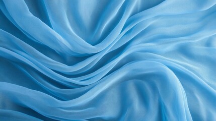 Soft blue fabric texture background elegant flowing waves design