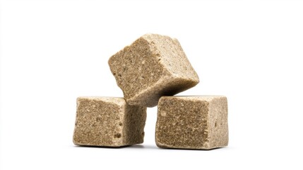 Hempcrete Building Blocks on White Background. Generative AI