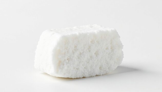 Lump of refined white sugar isolated on white, ingredient, white sugar, photography