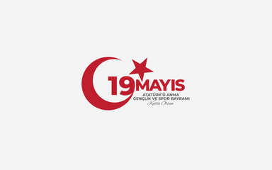 19 mayıs Atatürk'ü anma gençlik ve spor bayramı kutlu olsun tipografik tasarım. 
Translate: Happy 19 May Commemoration of Atatürk, Youth and Sports Day typographic design.