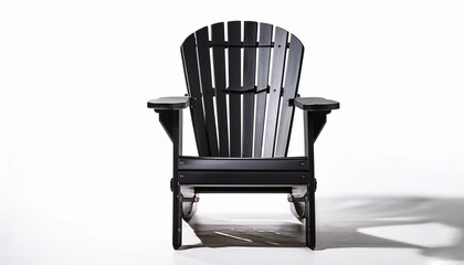 Fototapeta premium black adirondack chair featured isolated on transparent background