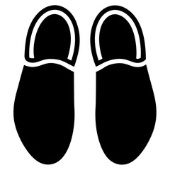 Cozy Home Slippers Silhouette Icon