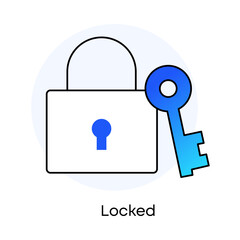 Locked – Padlock Representing Secure Access Control, icon with editable stroke