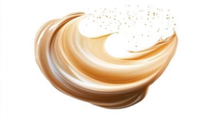 Beige color brush stroke isolated on white background. Generative AI