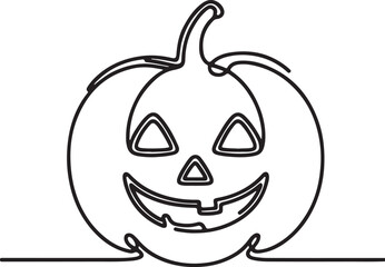 Halloween Jack o lantern sketch minimalist line icon