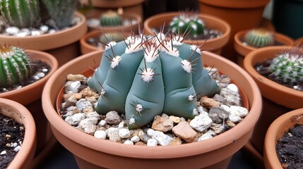 Stunning Astrophytum Cactus in Terracotta Pot Close Up