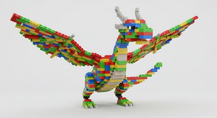 dragon in the night block toy colorfull