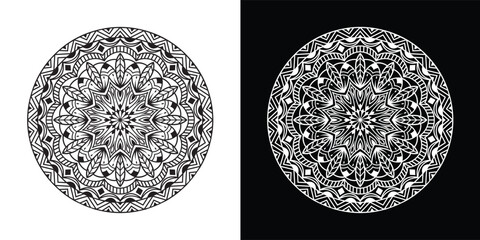Simple art mandala design. flower circle mandala.