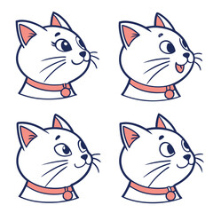 Fototapeta premium Cat vector set icon vector illustration