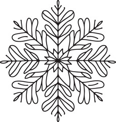 Fototapeta premium Minimalist snowflake illustration with one line
