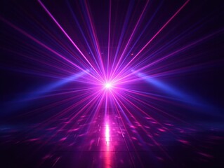 Vibrant Light Rays Illuminating a Dark Space with Colorful Hues