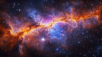 Celestial river: A vibrant cosmic stream flowing through a star-studded void