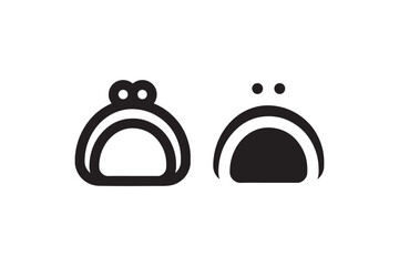 Coin Purse Icons in Minimal Black Design Vector