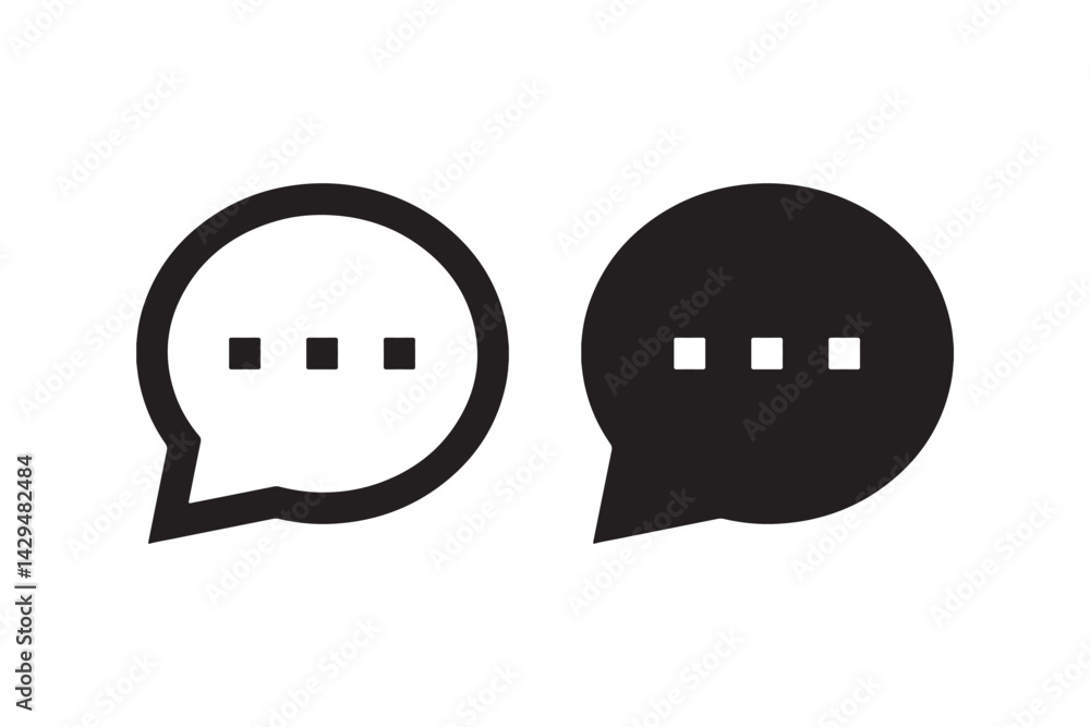 Poster chat bubble icons with three dots symbol vector