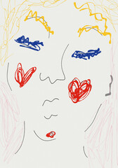 face line illustration doodle 