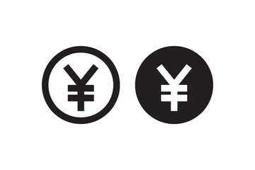 Obraz premium Yen Currency Icons in Solid and Outline Style Vector